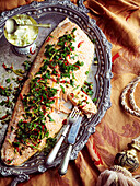 Herb salmon with fennel remoulade