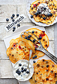 Sweet blueberry pancakes