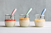 Baby porridge with three kinds of fruit puree