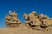 Fantastisch erodierte Sandsteinformationen in der Fantasy Canyon Recreation Site, bei Vernal, Utah