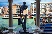 Bleu de Chine by the artist Bruno Catalano on the Sina Centurion Palace Hotel terrace facing onto the grand Canal ,Venice,Italy