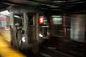The 1 train subway in Manhattan, New York City