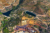 Rio Tinto mines. Main open pit copper sulphur mine at Rio Tinto, Sierra de Aracena and Picos de Aroche Natural Park. Huelva province. Southern Andalusia, Spain. Europe.