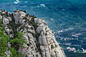 Limestone turrets of the mountains of Montserrat, Barcelona, Catalonia, Spain