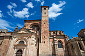 Außenseite der Fassade der Kathedrale von Sigüenza, Provinz Guadalajara, Spanien