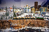 Russia section in Gulliver's Gate museum, a miniature world depicting hundreds of landmarks, settings and events, in Times Square, Manhattan, new York, USA