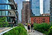 Walking in the new york high line new york urban park formed from an abandoned elevated rail line in Chelsea lower Manhattan New york city HIGHLINE