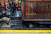 Waggon des Zuges El Tren de Arganda oder Tren de la Poveda in Arganda del Rey, Madrid, Spanien