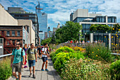 Tourism in the New york high line new urban park formed from an abandoned elevated rail line in Chelsea lower Manhattan New york city HIGHLINE, USA