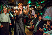 Dance and celebration to say goodbye in the Al-Andalus luxury train travelling around Andalusia Spain.