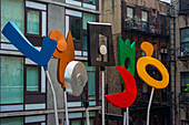 Urban Rattle sculpture by Charlie Hewitt on the High Line, Chelsea, New York City, United States of America