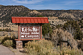 Schild im Nine Mile Canyon in Utah