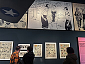 Die Ausstellung "Comic, Träume und Geschichte" im CaixaForum bietet einen Rundgang durch einige der besten Comics der Geschichte und gibt einen Einblick in den Produktionsprozess von Comics, Zaragoza, Spanien