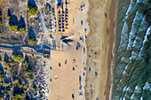 Aerial view of Playa de la Antilla beach hotels Lepe Huelva Province, Andalusia, southern Spain.