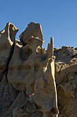 Fantastisch erodierte Sandsteinformationen in der Fantasy Canyon Recreation Site, in der Nähe von Vernal, Utah