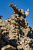 Fantastisch erodierte Sandsteinformationen in der Fantasy Canyon Recreation Site, in der Nähe von Vernal, Utah