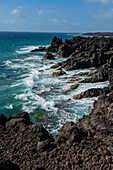 The lava cliffs of Los Hervideros in Lanzarote, Canary Islands, Spain