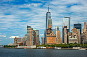 Panorama New York Skyline usa New York City Skyline Lower Manhattan Skyline mit Wolkenkratzern, darunter der Freedom Tower cbd new york usa