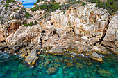 Cala de Deia, Nordküste, Sierra de Tramuntana, UNESCO-Welterbe, Mallorca, Balearen, Spanien, Mittelmeer