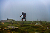 Walking in the hills just outside Sare near La Rhune mountain and observation point, Basque Country, France