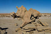 Fantastisch erodierte Sandsteinformationen in der Fantasy Canyon Recreation Site, in der Nähe von Vernal, Utah