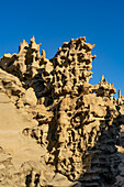 Fantastisch erodierte Sandsteinformationen in der Fantasy Canyon Recreation Site, in der Nähe von Vernal, Utah