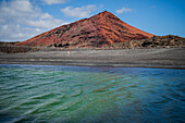 Bermeja Volcano and Green Lake Jr. in Lanzarote, Canary Islands, Spain