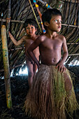 Dances of the Yagua Indians living a traditional life near the Amazonian city of Iquitos, Peru.