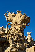 Fantastically eroded sandstone formations in the Fantasy Canyon Recreation Site, near Vernal, Utah.