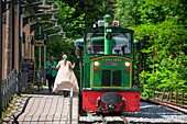 Tren del Ciment, am Bahnhof Clot del Moro, Castellar de n'hug, Berguedà, Katalonien, Spanien