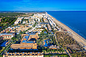 Aerial view of Puerto Antilla Grand Hotel, Lepe, Huelva province, Region of Andalusia, Spain, Europe