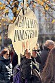 Hundreds of people participate in the march in defense of the environment and mobilization for the COP28 Climate Summit, Zaragoza, Aragon, Spain