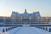Frankreich, Seine et Marne, Schloss von Vaux le Vicomte, im Winter,
