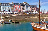 France, Finistere, Douarnenez, Festival Maritime Temps Fête, sailboats and old rigging on the port of Rosmeur