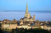 France, Saone et Loire, Autun, the cathedral Saint Lazare in the mist