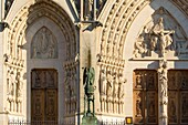 France, Meurthe et Moselle, Nancy, Neo Gothic Saint Epvre of nancy basilica built during the 19th century of stones from Euville