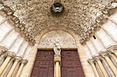 France, Cote d'Or, cultural landscape of Burgundy climates listed as World Heritage by UNESCO, Dijon, 16th century Saint Michel church in Gothic and Renaissance style, the porch