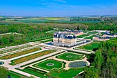 France, Seine et Marne, castle of Vaux le Vicomte (aerial view)