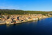 France, Gard, Saint Etienne des Sorts, The Rhone (aerial view)