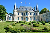 France, Gironde, Margaux, Medoc region, the chateau Palmer where wine is produced 3rd cru
