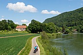 France, Doubs, Baumes Les Dames, veloroute, euro bike 6, in the municipality of Ougney Douvot