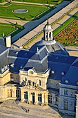 France, Seine et Marne, castle of Vaux le Vicomte (aerial view)