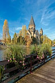 Frankreich, Moselle, Metz, Ile du Petit Saulcy, der Temple neuf, auch Eglise des allemands genannt, reformiertes Prostestantenheiligtum