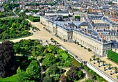 France, Oise, Compiegne, the castle and the gardens (aerial view)