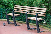 France, Hauts de Seine, Puteaux, disabled special bench
