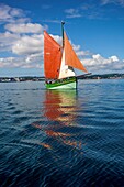 Frankreich, Finistere, Douarnenez, Festival Maritime Temps Fête, Cap Sizun, traditionelles Segelboot im Hafen von Rosmeur