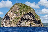 Martinique, Karibisches Meer Diamond Point Verlassene Insel, Der Felsen des Katamarans Diamond im Vordergrund