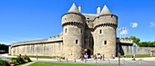 France, Loire Atlantique, Parc Naturel Regional de la Briere (Briere Natural Regional Park), Presqu'ile de Guerande (Guerande's Peninsula), Guerande, fortifications surrounding the city, Porte St Michel (St Michel gate)