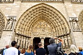 Frankreich, Paris, die Ufer der Seine, die von der UNESCO zum Weltkulturerbe erklärt wurden, die Kathedrale Notre Dame, Ile de la Cite