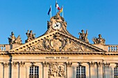 France, Meurthe et Moselle, Nancy, Stanislas square (former royal square) built by Stanislas Leszczynski, king of Poland and last duke of Lorraine in the 18th century, listed as World Heritage by UNESCO, facade of the town hall